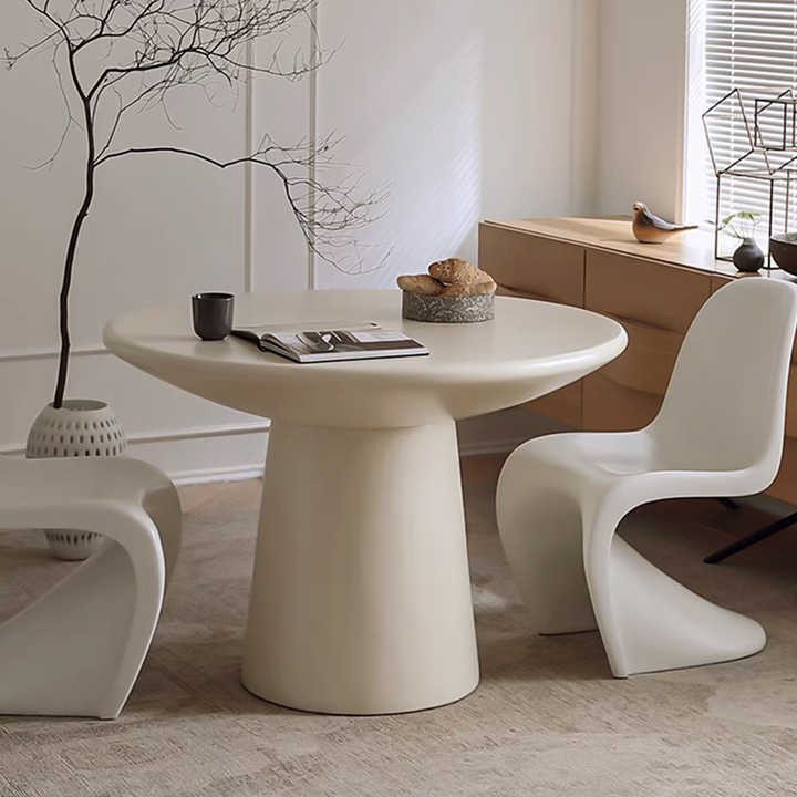 Modern Simple Luxury Dining Table Fiberglass Material Mushroom Shape Villa Mansion Dining Table