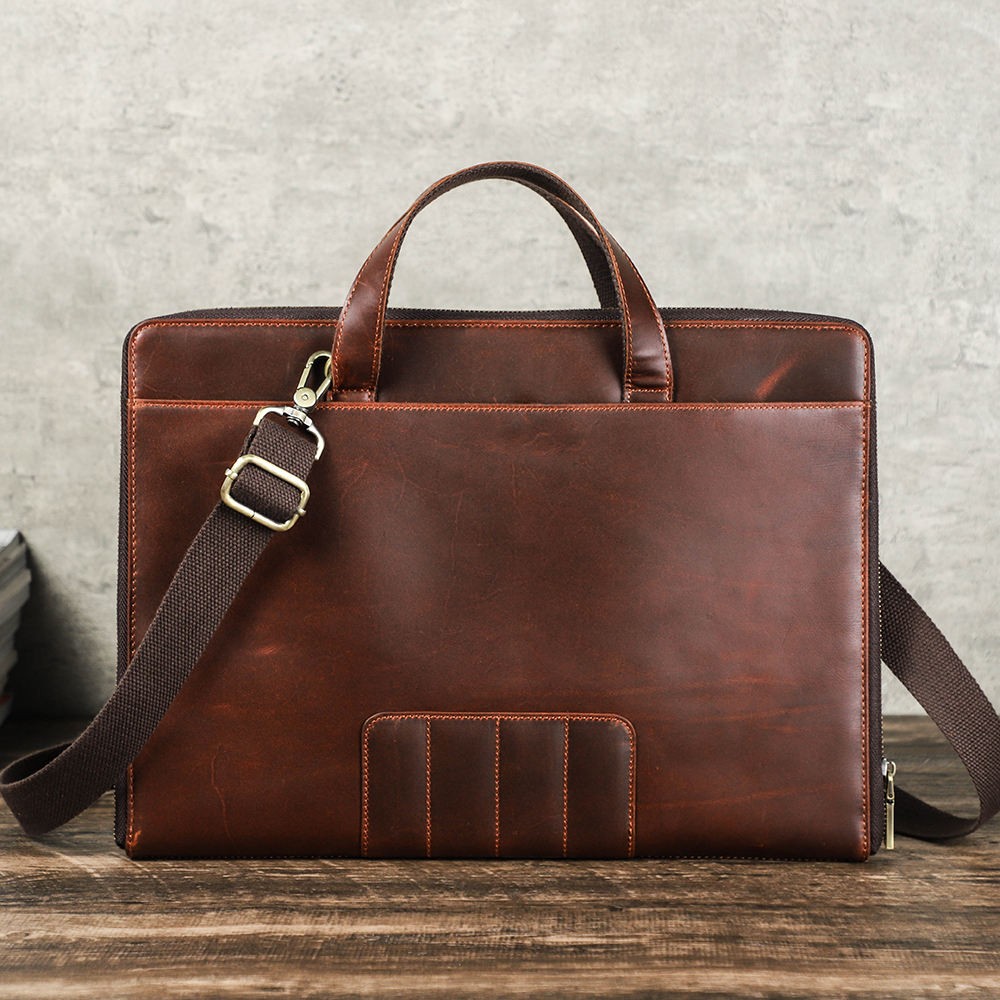 Leather Travel Laptop Briefcase Bag for 14 15.3 16.2 inch Macbook Air M1 M2 16 Pro M3 PC Laptop Accessories Storage Case