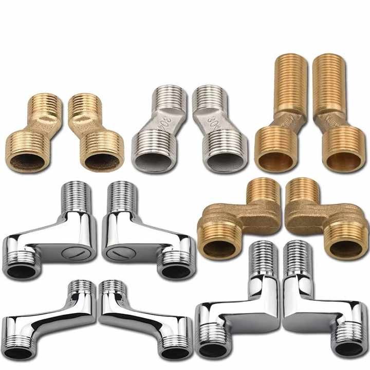 Stainless Steel Brass Shower Tap Fitting Connector of Eccentric Wall Mixer Leg Faucet Fitting Bathroom Accessories