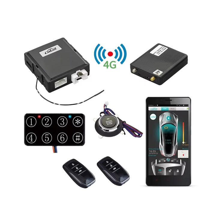 CarEasy 4G GPS/GSM Car Alarm PKE Keyless Entry Push Button Engine Start Stop System with Remote Engine Start