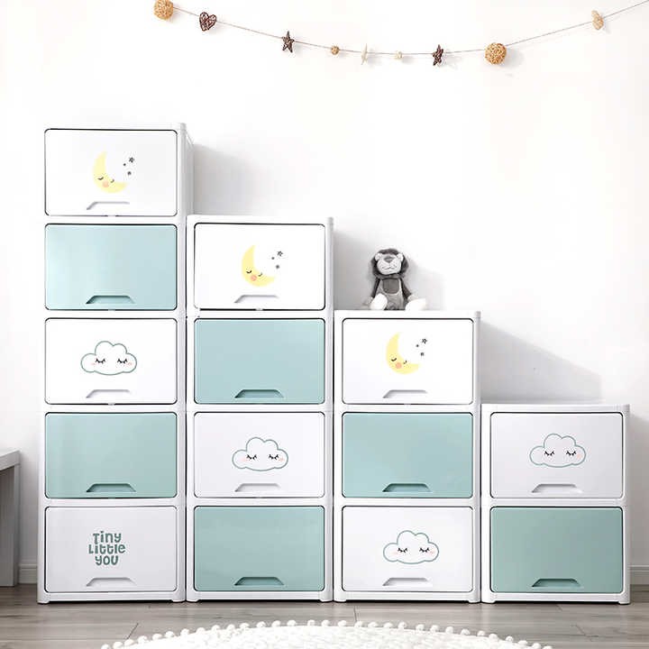 Storage Drawers 4 Layers Storage Cabinet Plastic Storage Cabinet Multifunction Plastic Living Room Furniture Modern