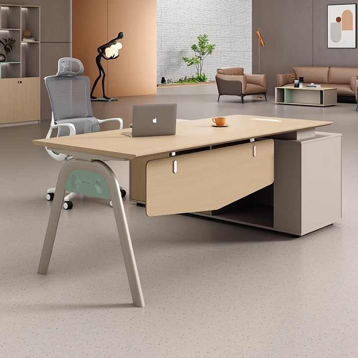 Customized Modern MFC Home Executive Office Furniture Assembled L-Shaped Manager Desk for Office Building