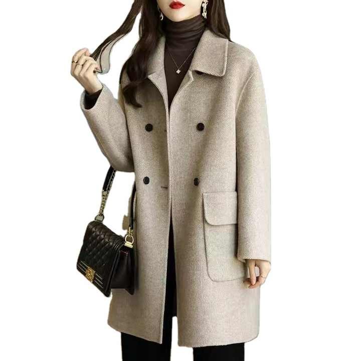 Cheap Price Hot Sale Autumn Thickened Women's Trench Coats Slim Medium and Long Korean Coat for Ladies
